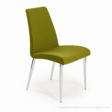 Elegant Dining Chair, Made of Cashmere and Chrome Frame, ODM/OEM Orders Welcomed